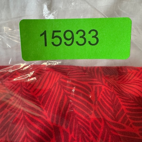 ROOTS Women's One-Piece Swimsuit 14 Allover Leaf Print Criss-Cross Straps Red - Picture 15 of 15